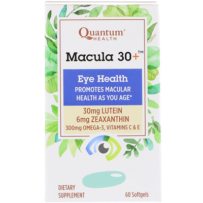 Quantum Health Macula 30+, Eye Health, 60 Softgels