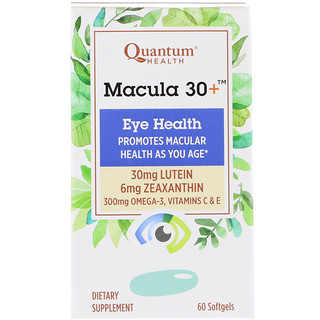 Quantum Health, Macula 30+, Eye Health, 60 Softgels