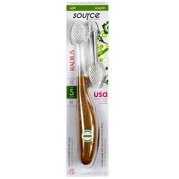 RADIUS, Source Toothbrush, мягкая, 1 зубная щетка, 1 сменная насадка