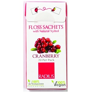 Отзывы о Радиус, Vegan Xylitol Cranberry Floss Sachets, 20 Pack