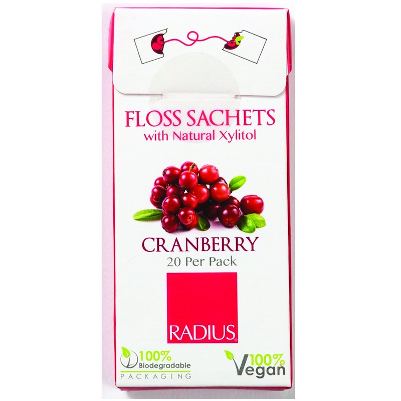 RADIUS, Vegan Xylitol Cranberry Floss Sachets, 20 Pack iHerb