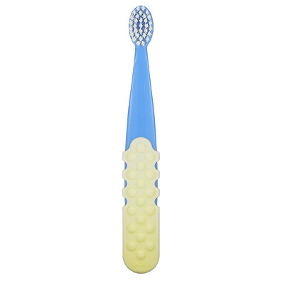 RADIUS Totz Plus, зубная щетка, для детей от 3 лет, экстра мягкая, синежелтая, 1 шт.