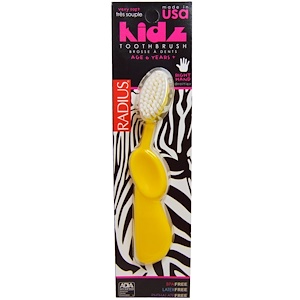 Радиус, Kidz Toothbrush, Very Soft, 6yrs+. Right Hand, Yellow, 1 Toothbrush отзывы