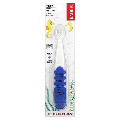RADIUS Totz Plus Brush 3 Years + Extra Soft White/Blue 1 Toothbrush