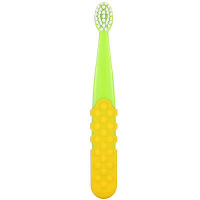 RADIUS Totz Plus Brush, зубная щетка, для детей от 3 лет, экстра мягкая, сине-желтая, 1 шт.