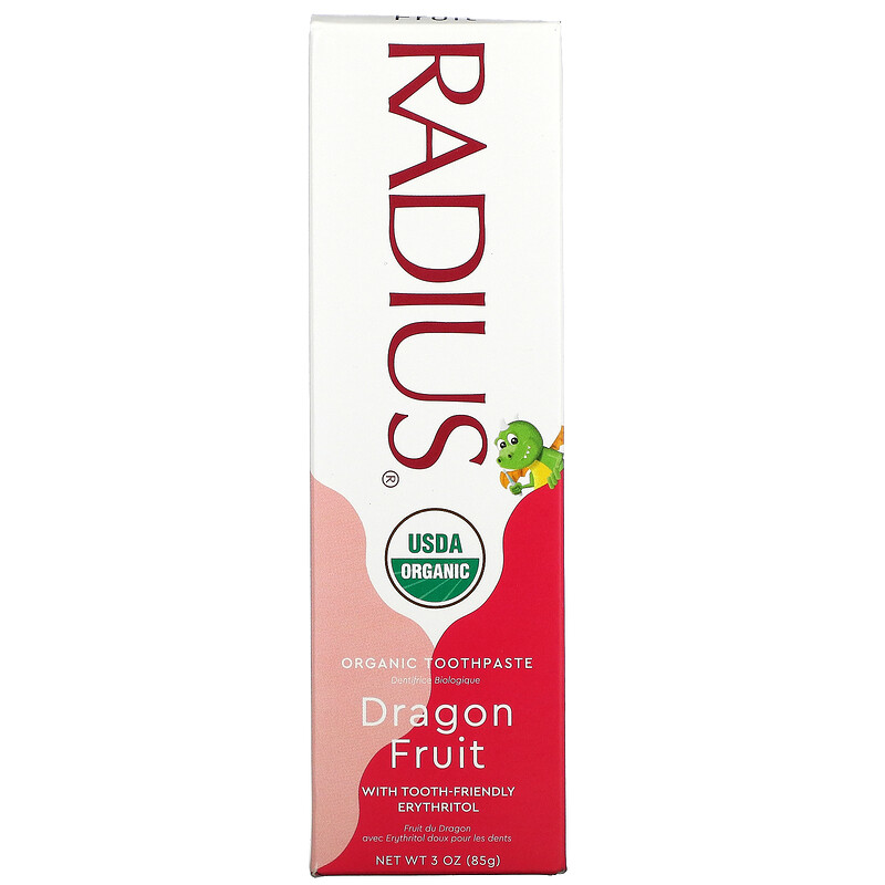 RADIUS, Organic Toothpaste with Erythritol, 6 Months and Up, Dragon