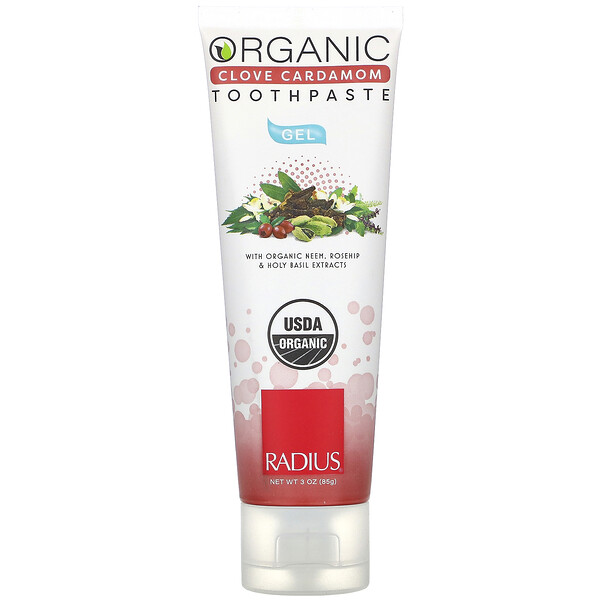 RADIUS, Organic Gel Toothpaste, Clove Cardamom, 3 oz (85 g) iHerb