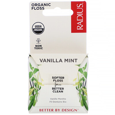 RADIUS Organic Floss, Vanilla Mint, 55 yds (50 m)