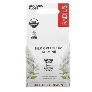 RADIUS, Organic Floss, Silk Green Tea Jasmine, 33 yds