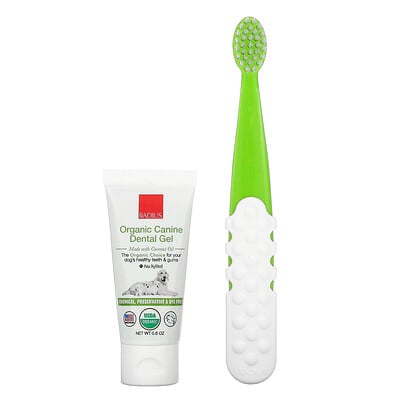 RADIUS Organic Dental Solutions, Dental Gel, Toothbrush, 1 Toothbrush + .8 oz Gel