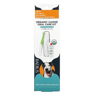 RADIUS органический набор для ухода за полостью рта, для взрослых собак, от 1,5лет, батат и корица, 1набор