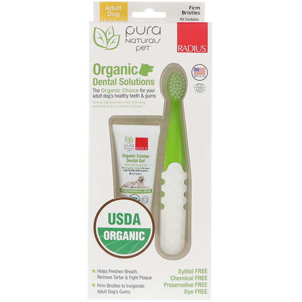 RADIUS, Organic Dental Solutions, Firm Bristles, Adult Dog, 1.58 Years