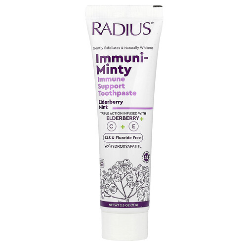 RADIUS, Immuni-Minty, Immune Support Toothpaste, Elderberry Mint, 2.5 oz (71 g)