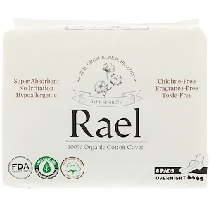Отзывы о Rael, Organic Thin Pads, Overnight, 8 Pads