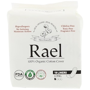 Отзывы о Rael, Organic Panty Liners, Long, 18 Liners