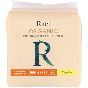 Отзывы о Rael, Organic Cotton Cover Panty Liners, Regular, 20 Count