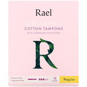 Отзывы о Rael, Organic Cotton Tampons with Cardboard Applicators, Regular, 18 Count
