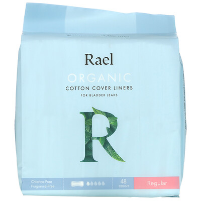 Rael Organic Cotton Cover Liners, For Bladder Leaks, Regular, 48 Count