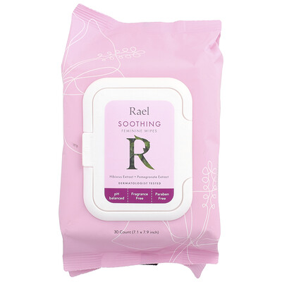 Rael  Soothing Feminine Wipes  Fragrance Free  30 Count