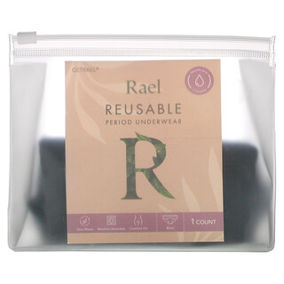 Rael, Reusable Period 內衣，比基尼，小號，黑色，1 件