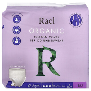 Rael, Organic Cotton Cover Period Underwear, S/M, 5 Count