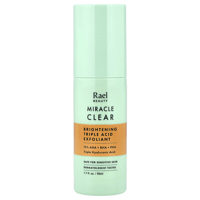 Product Image for Rael, Miracle Clear, Brightening Triple Acid Exfoliant, Fragrance Free, 1.7 fl oz (50 ml)