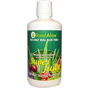 Real Aloe Inc., Супер сок Алоэ Вера, 32 жидких унций (960 мл) инструкция, применение, состав, противопоказания