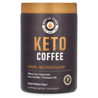 RAPIDFIRE, Keto Coffee, Caramel Macchiato, Instant, Medium Roast, 7.93 oz (225 g)