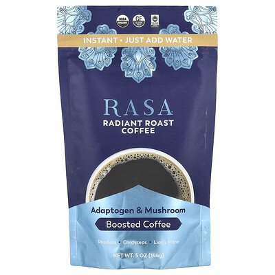 Product Image for Rasa, Adaptogen & Mushroom Boosted Coffee, Instant, Radiant Roasted Coffee, 5 oz (144 g)