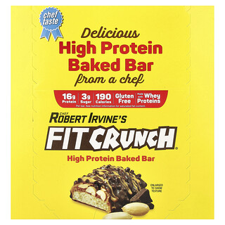 FITCRUNCH, High Protein Baked Riegel, Schokoladen-Erdnussbutter, 9 Riegel, je 46 g (1,62 oz.)