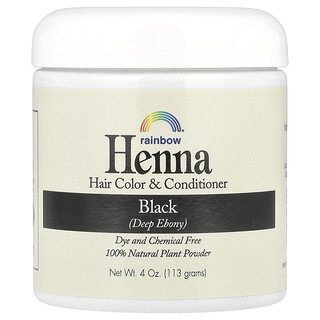 Rainbow Research, Henna, haarkleur en conditioner, zwart, 113 g