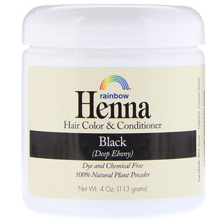 Rainbow Research, Henna, color para el cabello y acondicionador, negro, 4 oz (113 g)