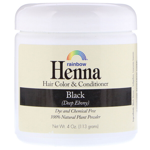 Rainbow Research‏, Henna, Hair Color & Conditioner, Black, 4 oz (113 g)