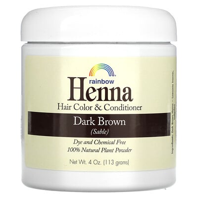 Rainbow Research Хна, краска и кондиционер для волос, темный коричневый (соболь), 113г