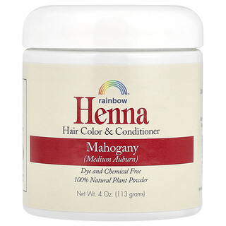 Rainbow Research, Henna, haarkleur en conditioner, mahonie (medium kastanjebruin), 113 g