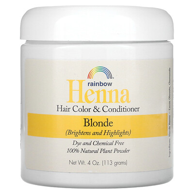 Rainbow Research Henna, 100% растительная краска для волос и кондиционер, Персидский блонд, 4 унции (113 г), в форме порошка