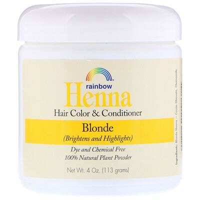 Rainbow Research Henna, 100% растительная краска для волос и кондиционер, Персидский блонд, 4 унции (113 г), в форме порошка