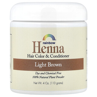 Rainbow Research, Henna, haarkleur en conditioner, lichtbruin, 113 g