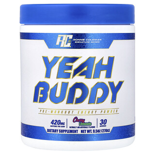 Ronnie Coleman, Seria Signature, Yeah Buddy, pulbere energetică înainte de antrenament, limead de cireșe, 9,5 oz (270 g)