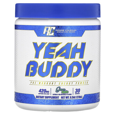 Ronnie Coleman  Signature Series  Yeah Buddy  Pre-Workout Energy Powder  Green Apple  9.5 oz (270 g)