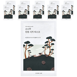 Round Lab, Pine Calming Cica Beauty Mask, beruhigende Cica-Beauty-Maske mit Kiefernholz, 10 Tuchmasken, je 27 ml (0,91 fl. oz.).