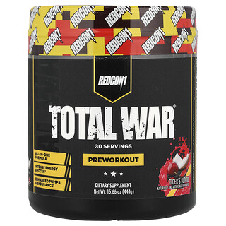 Redcon1, Total War®, Egzersiz Öncesi, Tiger's Blood Kiraz ve Hindistan Cevizi, 444 g (15,66 oz)