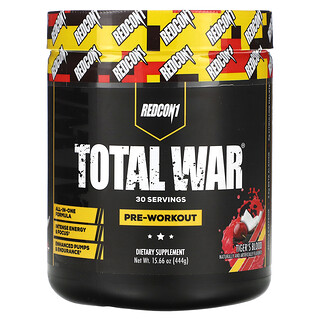 Redcon1, Total War®, Pre-Workout, Tiger's Blood z wiśniami i kokosem, 444 g