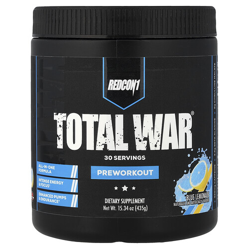 Redcon1, Total War®, PreWorkout, Blue Lemonade, 15.34 oz (435 g)