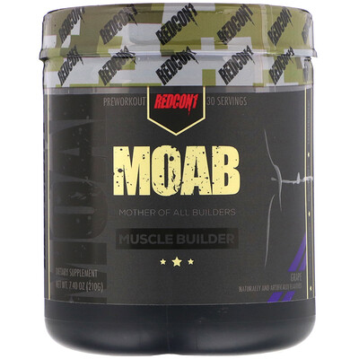 Redcon1 MOAB, Muscle Builder, Grape, 7.40 oz (210 g)