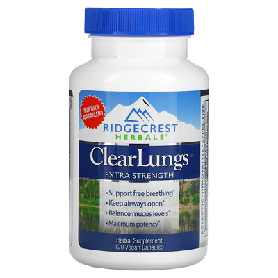 

RidgeCrest Herbals ClearLungs Extra Strength 120 Vegan Capsules