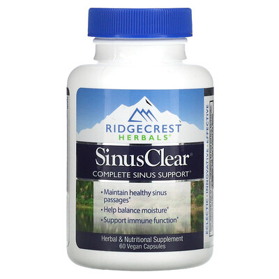 

RidgeCrest Herbals SinusClear, 60 веганских капсул