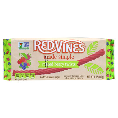 Red Vines Made Simple, солодка, ягодное ассорти, 113г (4унции)