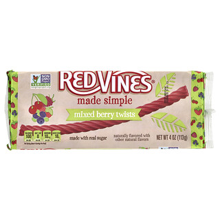 Red Vines, 甘草盘，成分简单，混合浆果味，4 盎司（113 克）