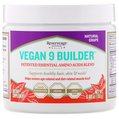 

ReserveAge Nutrition Vegan 9 Builder, Natural Grape, 6.88 oz (95 g)